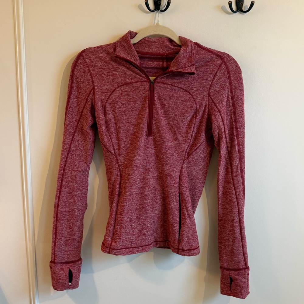 Lululemon Run Briskly half zip top, size 6